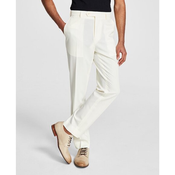 Vince Camuto Men's Slim-Fit Spandex Super-Stretch Suit Pants White 36X32 B4HP - Picture 1 of 3